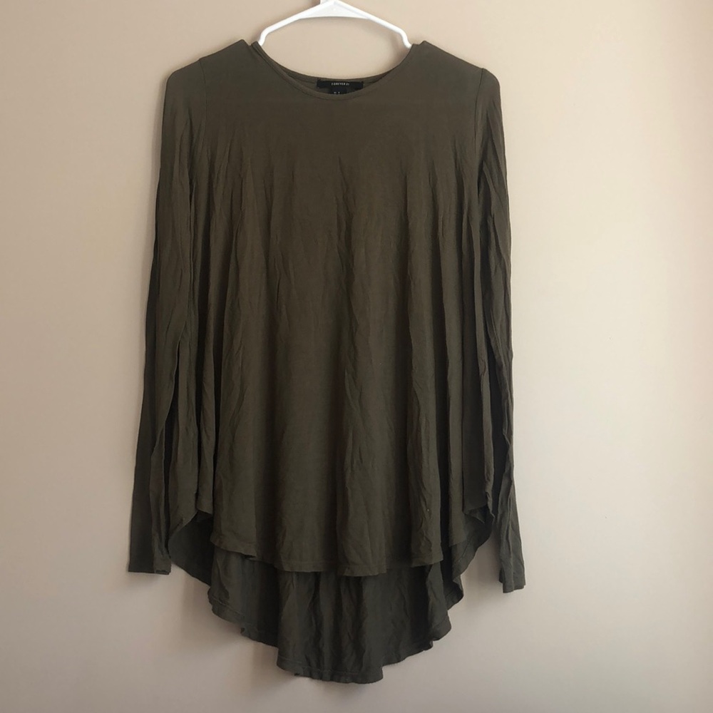 Long sleeve army green top